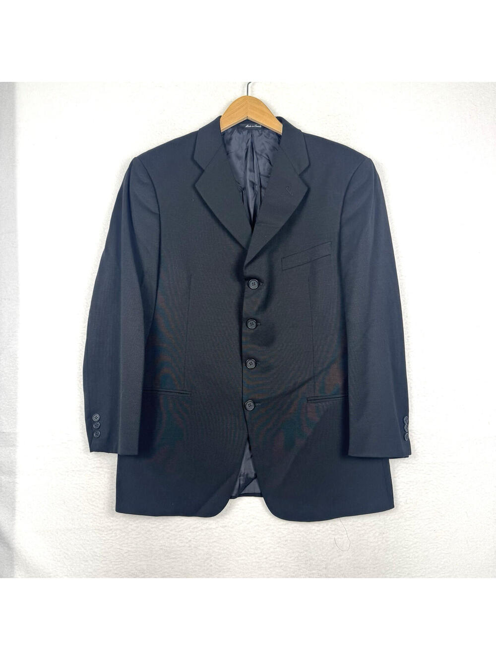 Vintage Mani Giorgio Armani Black Wool 4 Button Blazer Sportcoat Size 40S